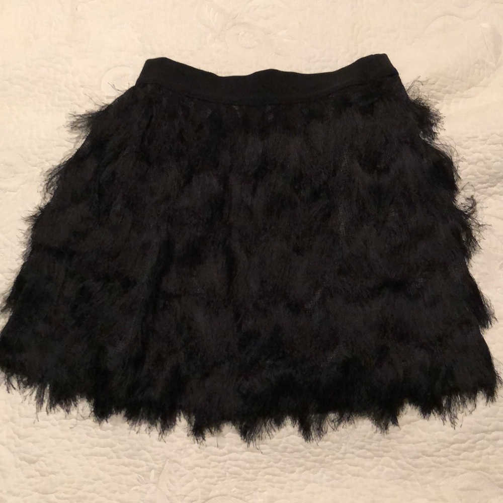 Black fringe skirt